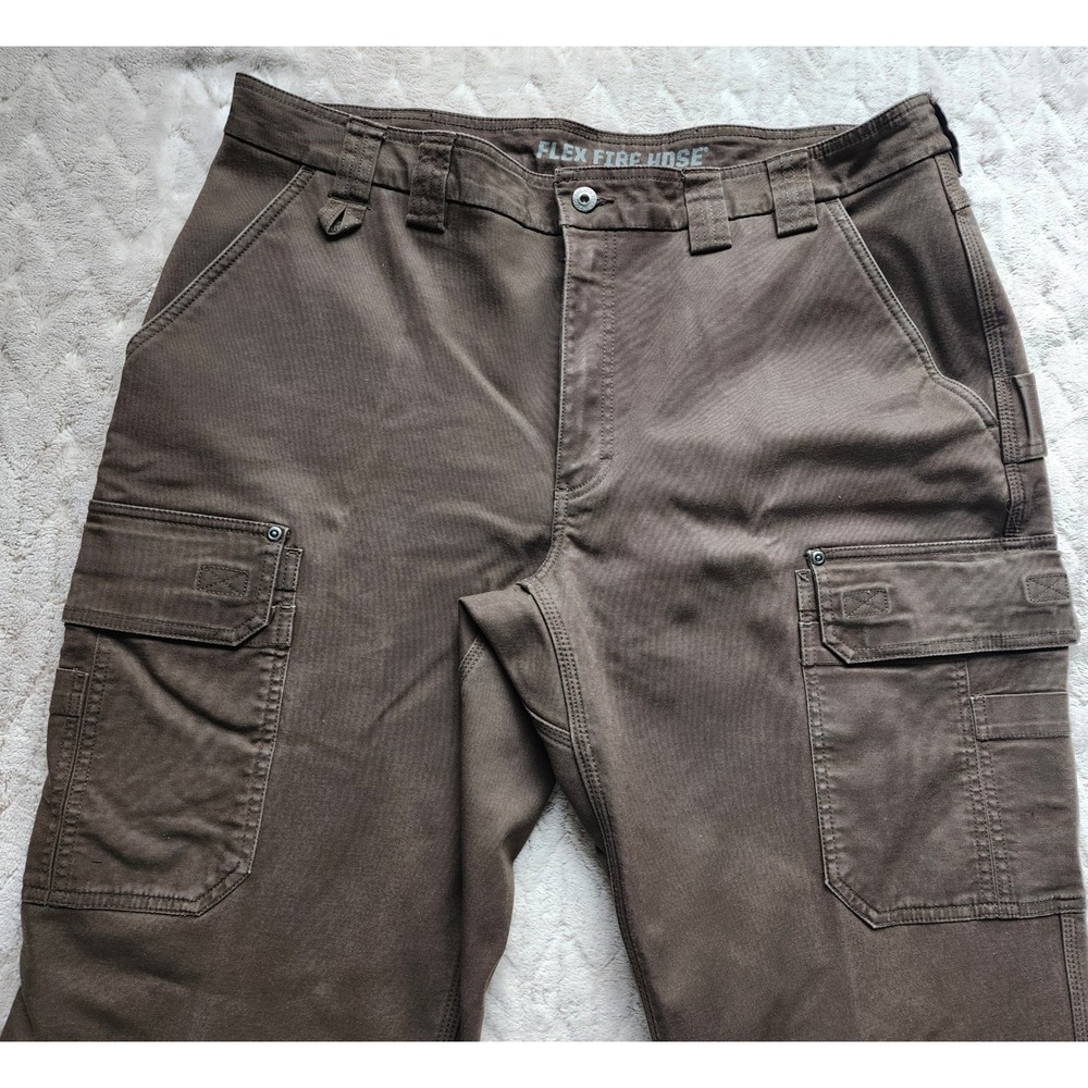 Duluth Trading Co Flex Fire Hose Fleece Lined Cargo Pants Brown 40x34 Mens